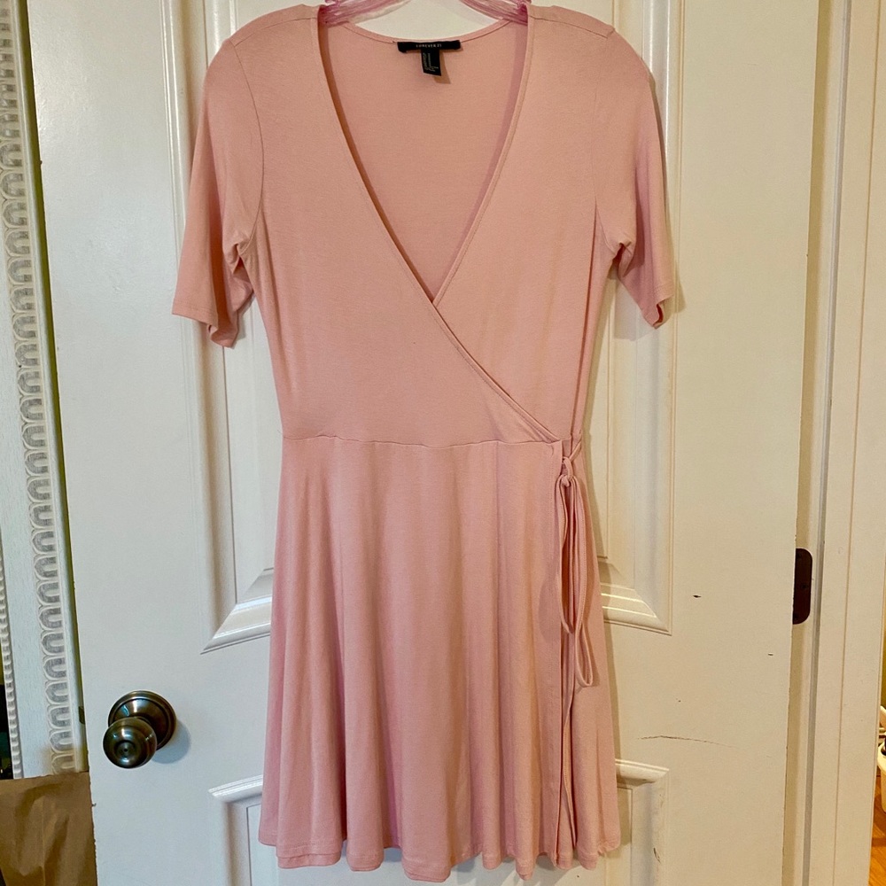 Soft pink quarter sleeve mini dress